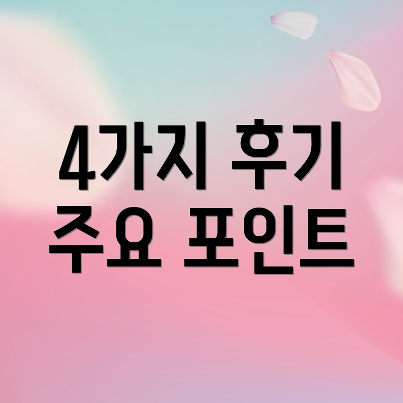 4가지 후기 주요 포인트