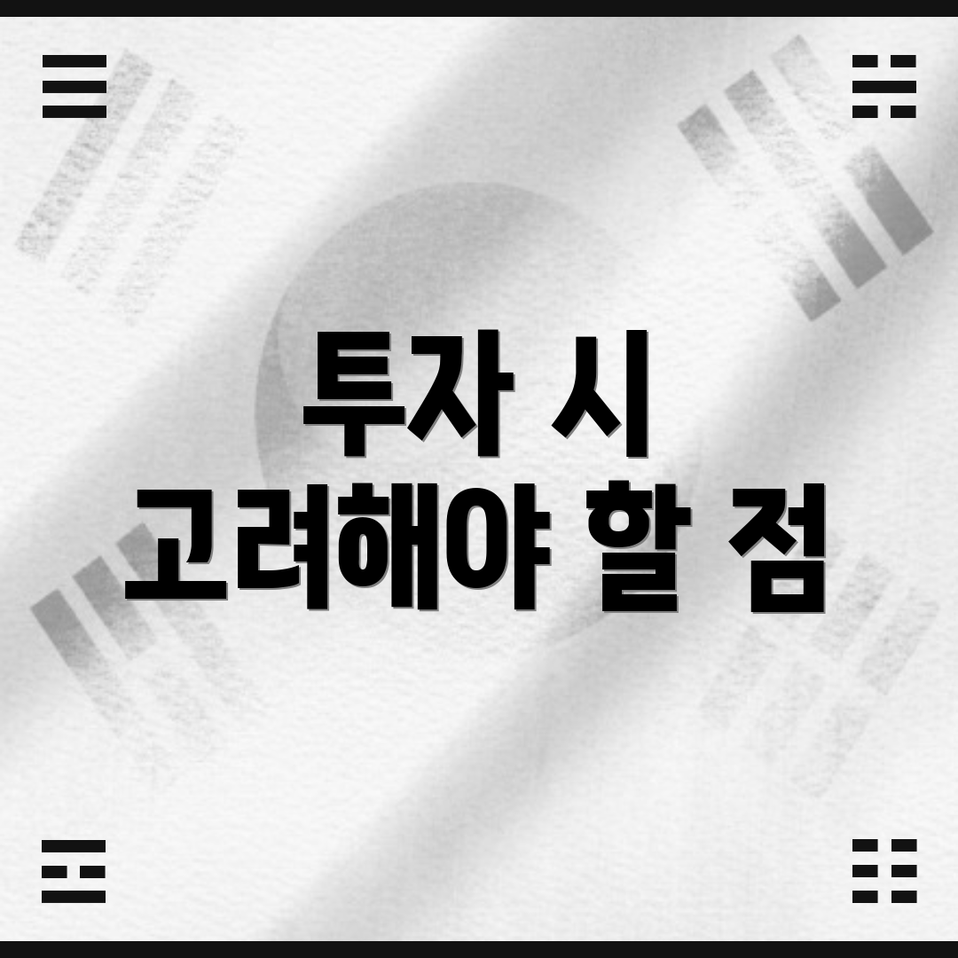 투자 시 고려해야 할 점