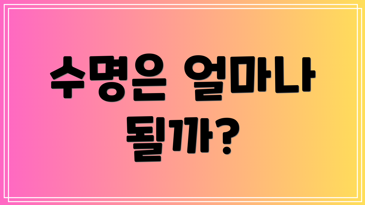 수명은 얼마나 될까?