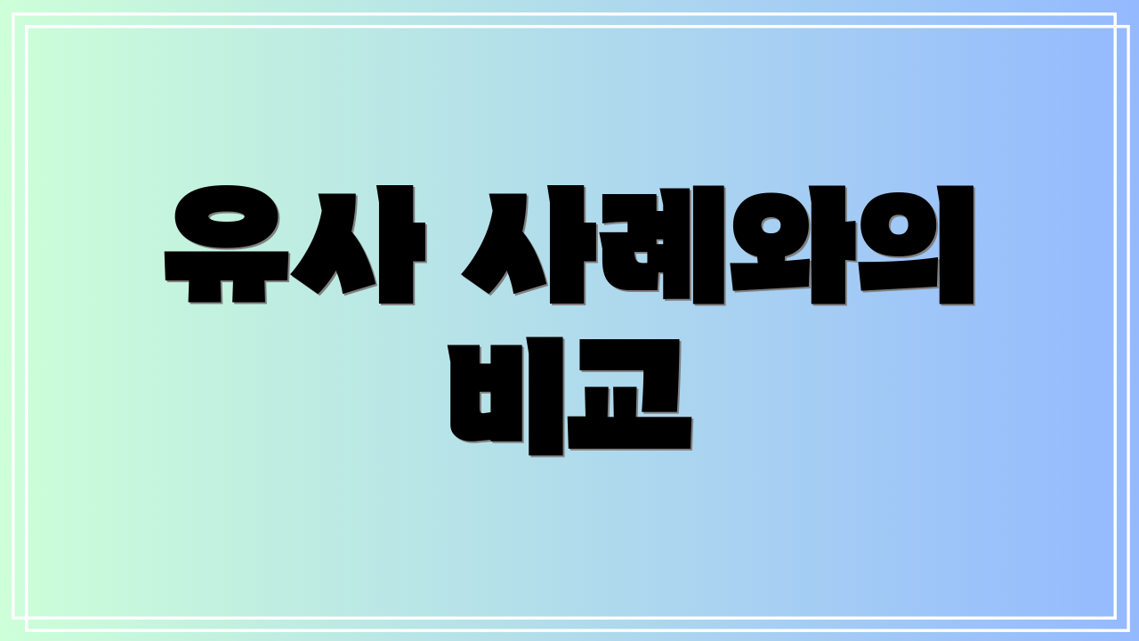 유사 사례와의 비교