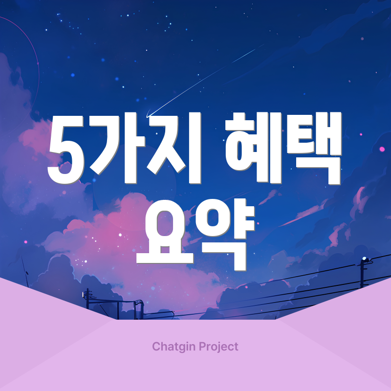 5가지 혜택 요약