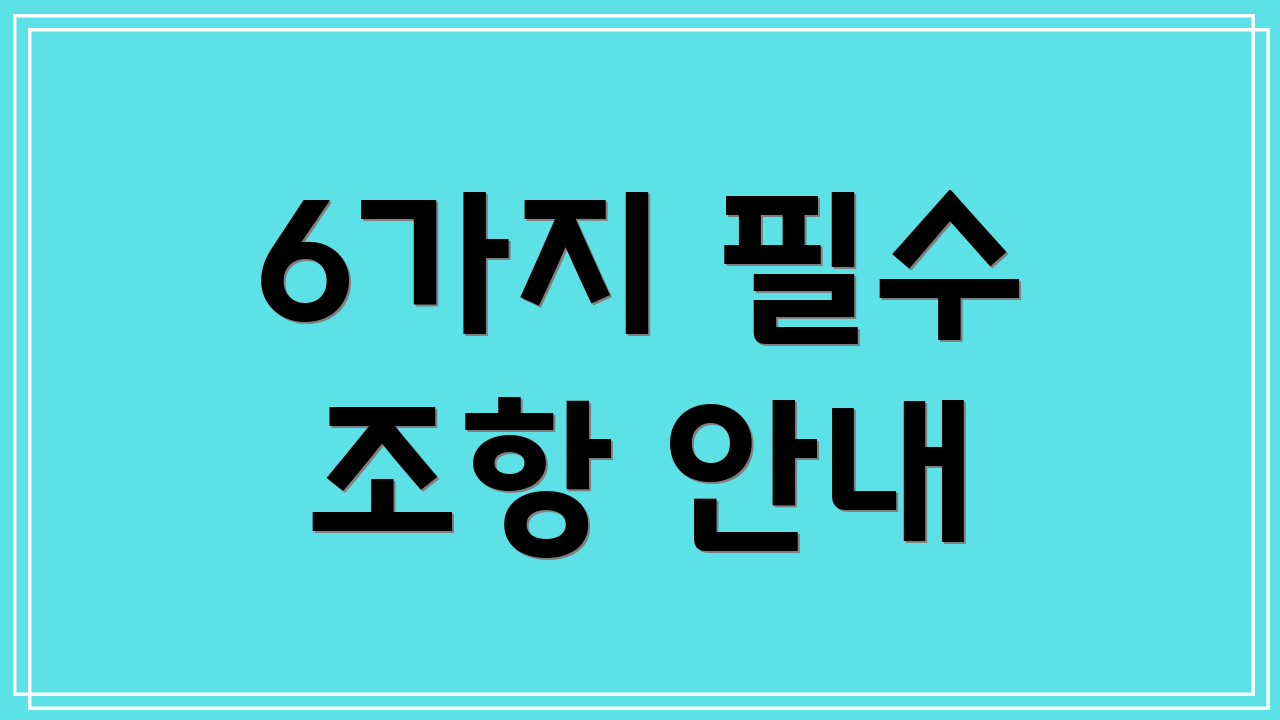 6가지 필수 조항 안내