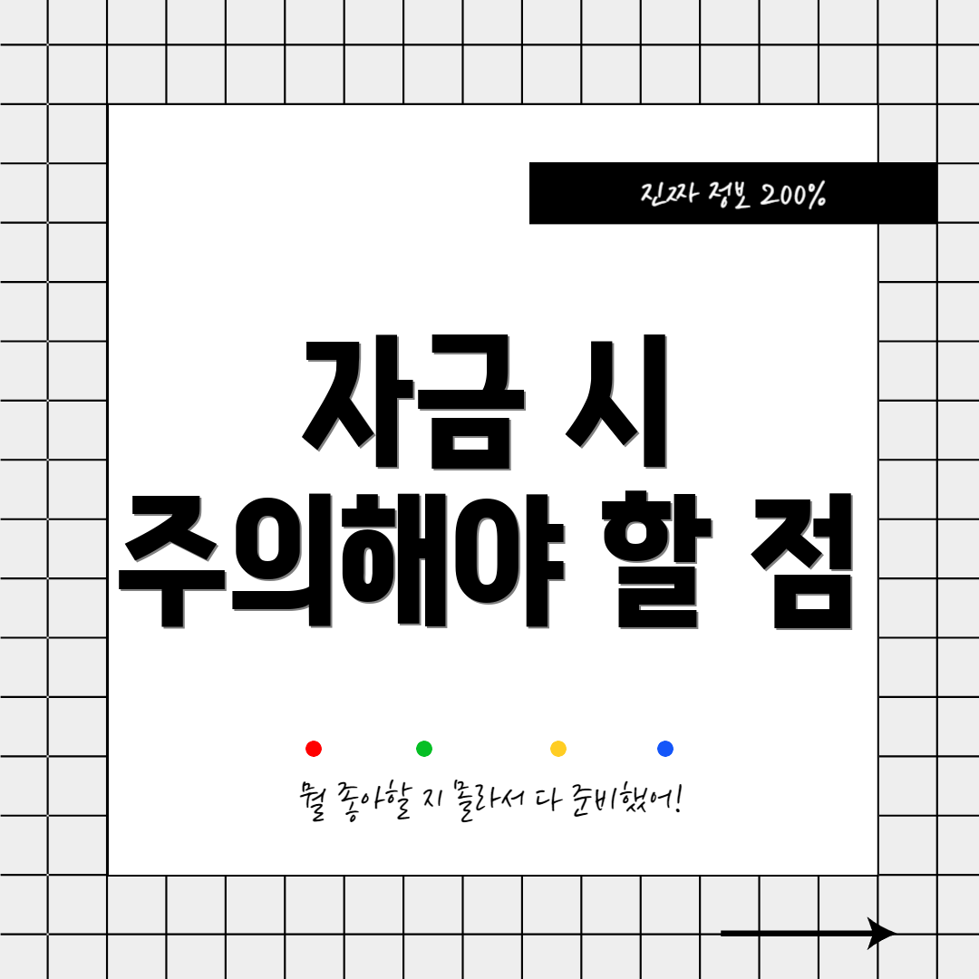 자금 시 주의해야 할 점