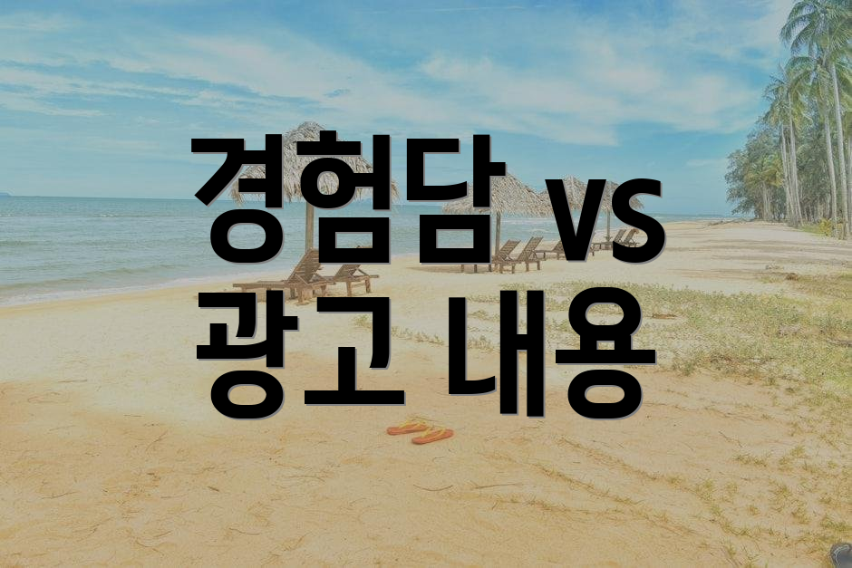경험담 vs 광고 내용