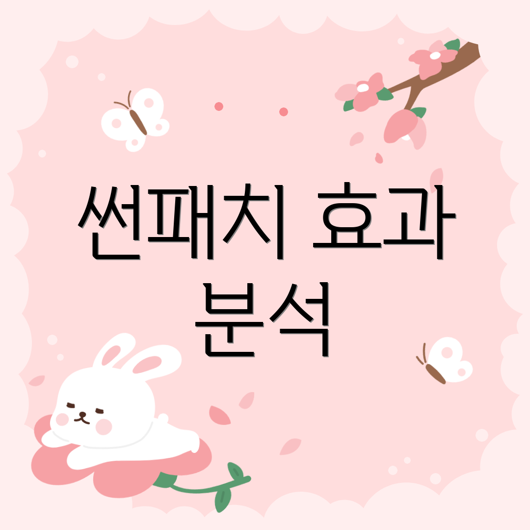 썬패치 효과 분석