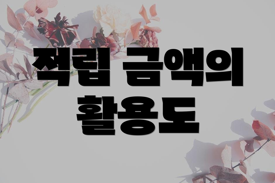 적립 금액의 활용도