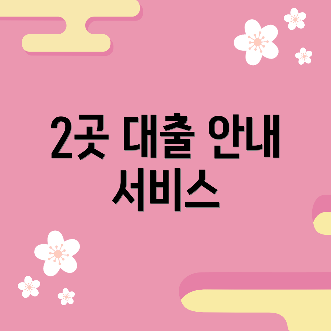 2곳 대출 안내 서비스