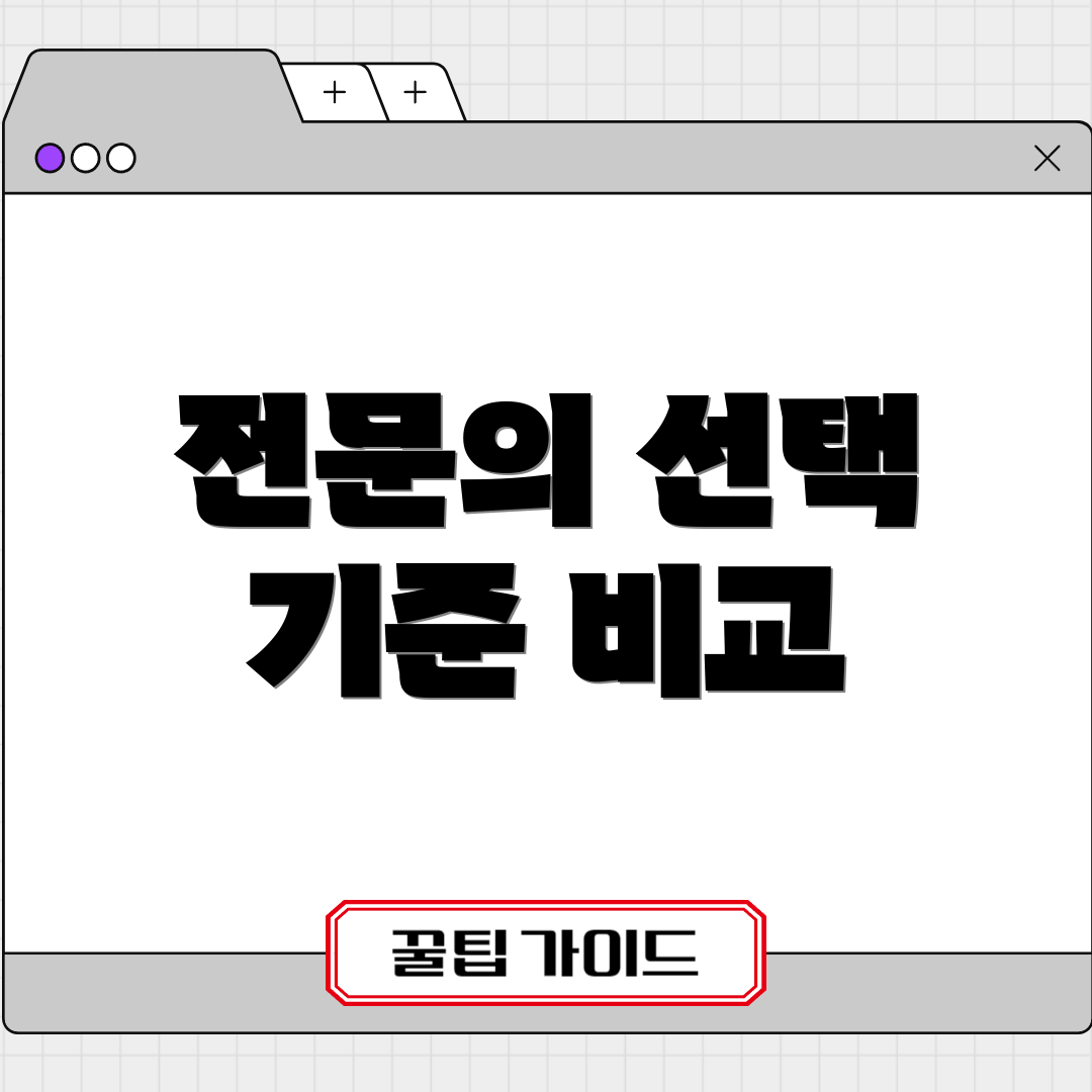 전문의 선택 기준 비교