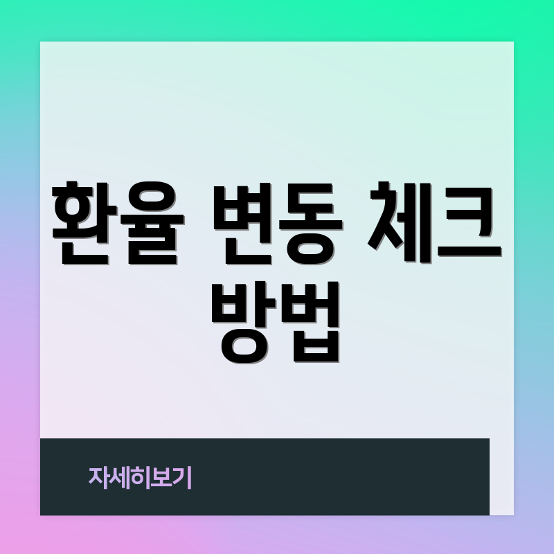 환율 변동 체크 방법