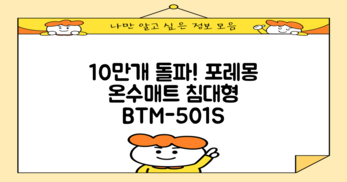 [10만개 판매돌파] 포레몽 온수매트 침대형 BTM-501S, 미니(800x1800mm) 추천 리뷰